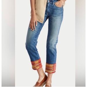 Ralph Lauren Blue Straight Leg Jeans with Red Accents